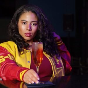 LODDO GRAND "Yellow & Red" LEATHER VARSITY JACKET